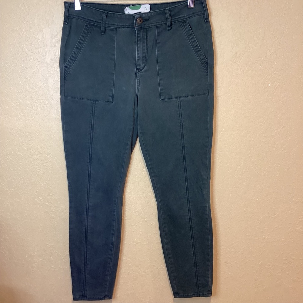 by Anthropologie Dark Gray/Olive Green skinny leg chino pants, Size 29